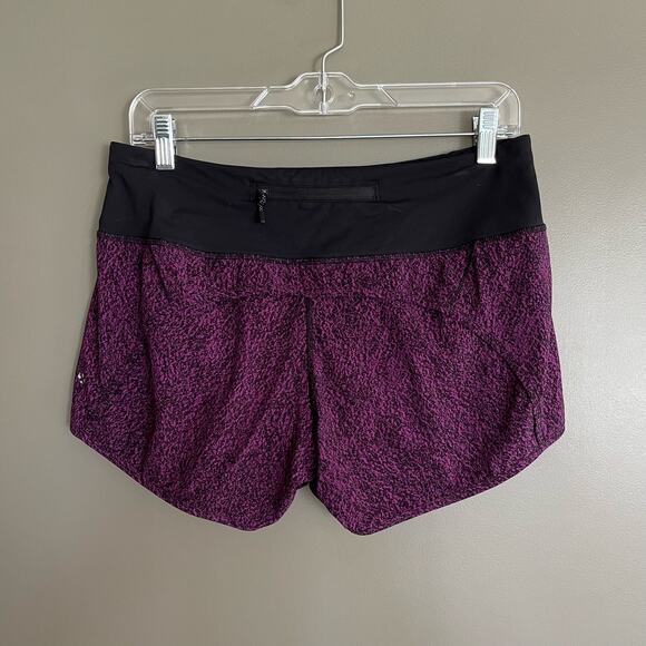 Lululemon Run Times Short Purple Black Size 6 Athletic Gym Workout Running - Picture 12 of 16